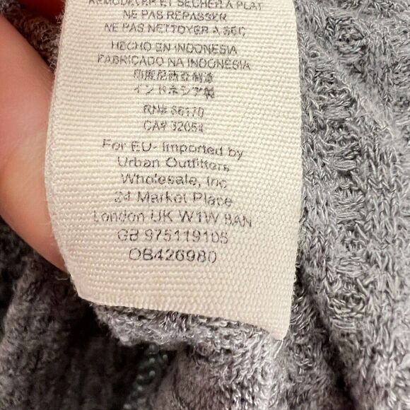 Free People Gray Ventura Raglan Waffle Knit Thermal Top Long Sleeve Size S - Picture 10 of 10